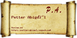 Petter Abigél névjegykártya
